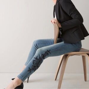 White House Black Market The Everyday Soft Beaded Skinny Ankle Jeans Size 10